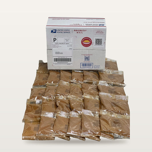 Cincinnati Chili Company 30-pack: thirty 4-oz chili spice packets with the USPS Priority Mail Medium Flat Rate box they ship in